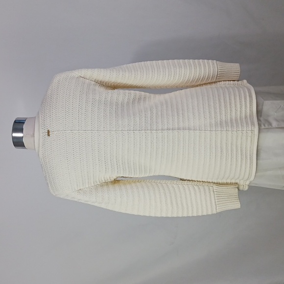 Toccin Cream Knit W Gold Buttons Cardigan. - Picture 9 of 11